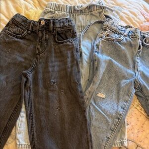 Zara Kids JEAN BUNDLE Distressed Denim Pants in Light Blue and Black